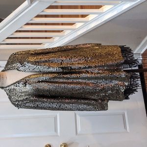Free people sequin and lace jacket
